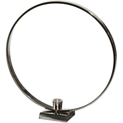 Kerzenhalter CREATIV HOME "Stabkerzenhalter OPUS, aus Aluminium", silber (silberfarben), B:31cm H:33cm T:8cm, Aluminium, Kerzenhalter, Kerzenhalter, in runder Form