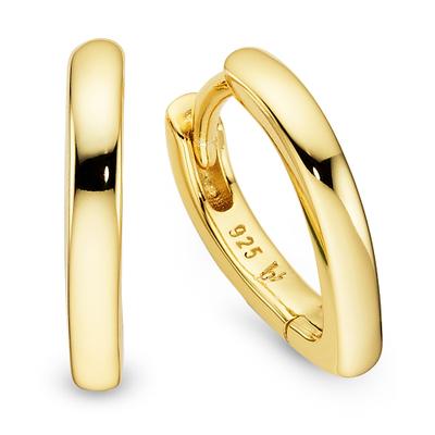 Paar Creolen BRUNO BANANI "Schmuck Geschenk gelbgoldfarben vergoldet spitz zulaufend", gold (gelbgoldfarben), Ohrringe, Damen, Silber 925 (Sterlingsilber)