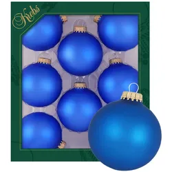 Krebs Glas Lauscha Blau matt 7cm Glaskugeln uni