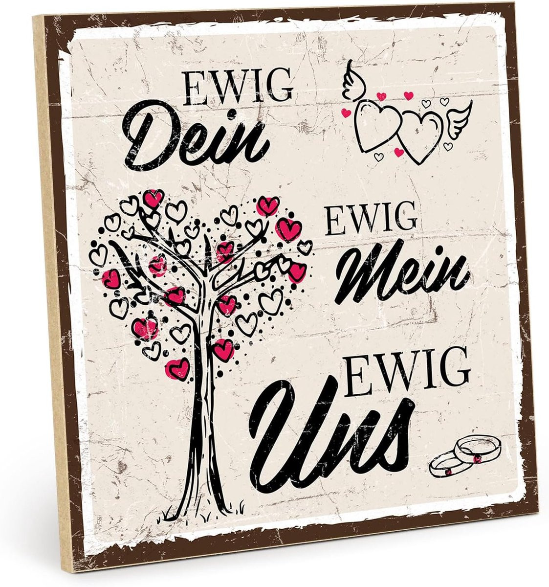 Houten Wandbord met Tekst Omdat Jij Mijn Alles Bent
