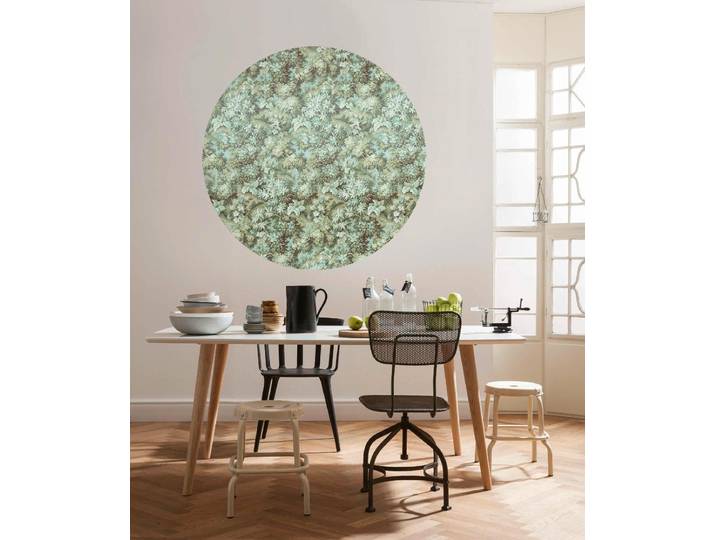 Fotobehang - Greenery 125x125cm - Rond - Vliesbehang - Zelfklevend