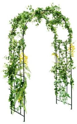 Costway Garden Arch Arbor Trellis Patio Plant Stand Rack Archway-Black
