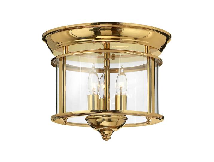Elstead Lighting Deckenleuchte HK-Gentry, Messingfarben, Metall, Glas, 24.4 cm, RoHS, Lampen & Leuchten, Innenbeleuchtung, Deckenleuchten, Deckenleuchten