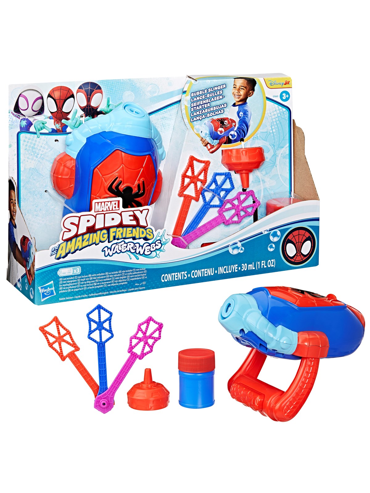 Marvel Spidey & Friends Water-Webs Seifenblasen-Schleuder