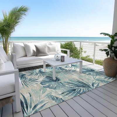 Addison Rugs Machine Washable Indoor/ Outdoor Coastal Palm Chantille Rug
