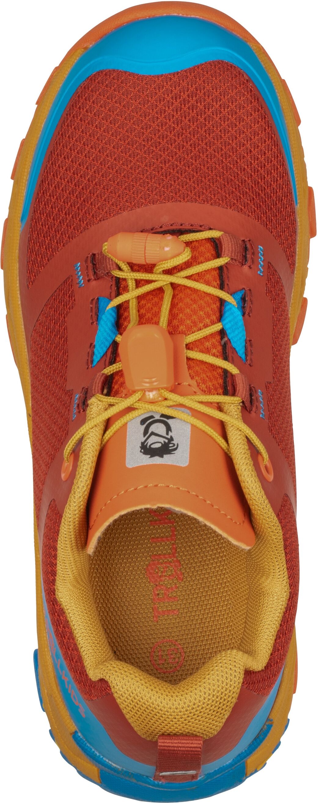Outdoorschuh TROLLKIDS "Kids Sandefjord Hiker XT", Kinder, Gr. 37, Synthetik, bunt (rot clay, dynamic blau, mustard), Schuhe Outdoorschuh, wasserdicht rot clay, dynamic blau, mustard 37, Synthetik