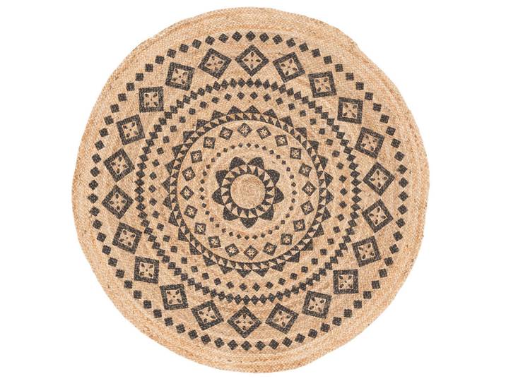 Pergamon Handgefertigt Jute Teppich Nele Ethno Rund, Beige, Rund, 80x80 cm, Teppiche und Böden, Teppiche, Webteppiche