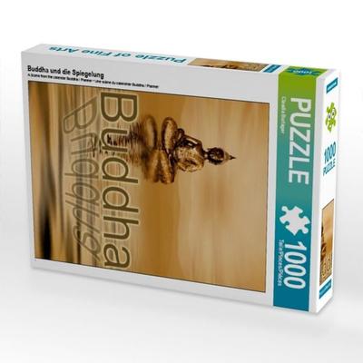 CALVENDO Puzzle Buddha und die Spiegelung | 1000 Teile Lege-Größe 64x48cm Foto-Puzzle für glückliche Stunden