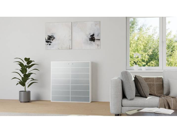 Sammlervitrine nach Maß MDF Beschichtet MDF Weiß matt