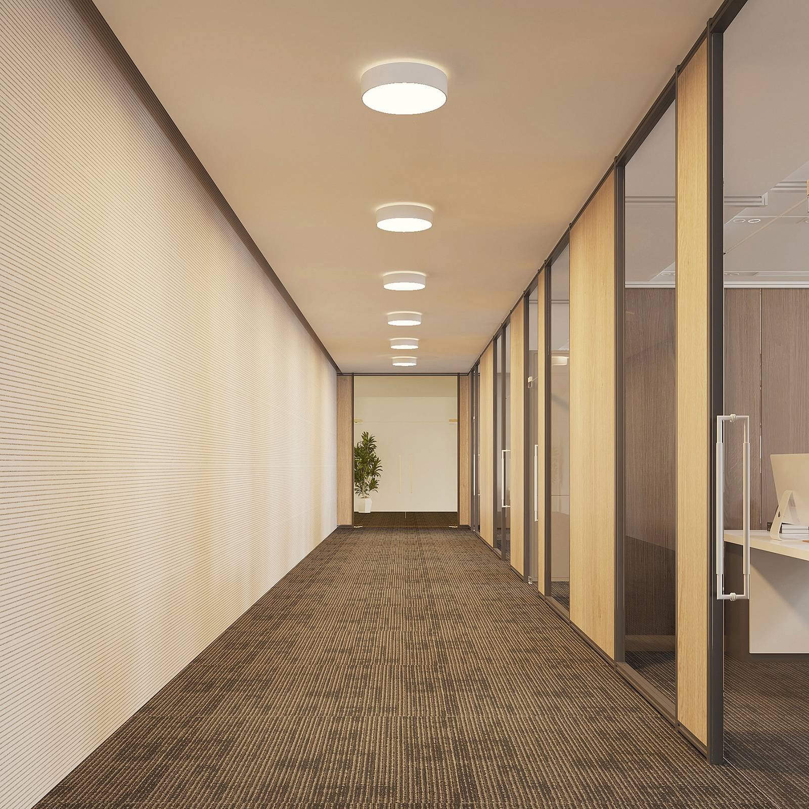 Arcchio Vanida LED plafondlamp, wit, modern, aluminium, up/down, dimbaar