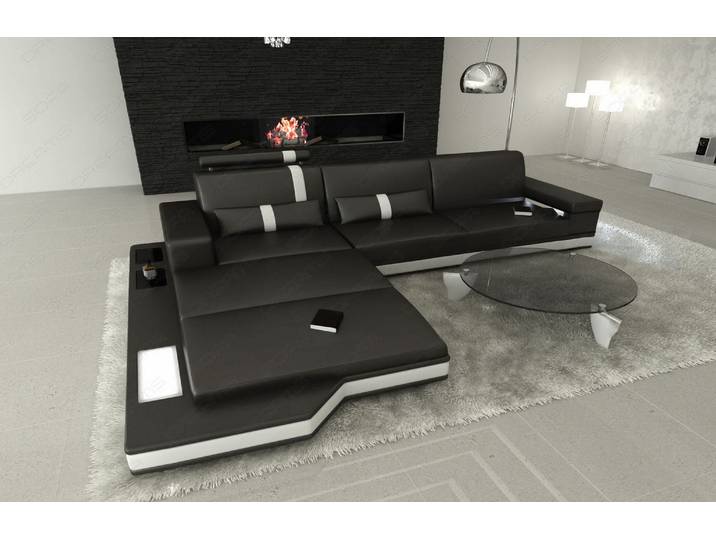 Couch Messana L-Form in Leder