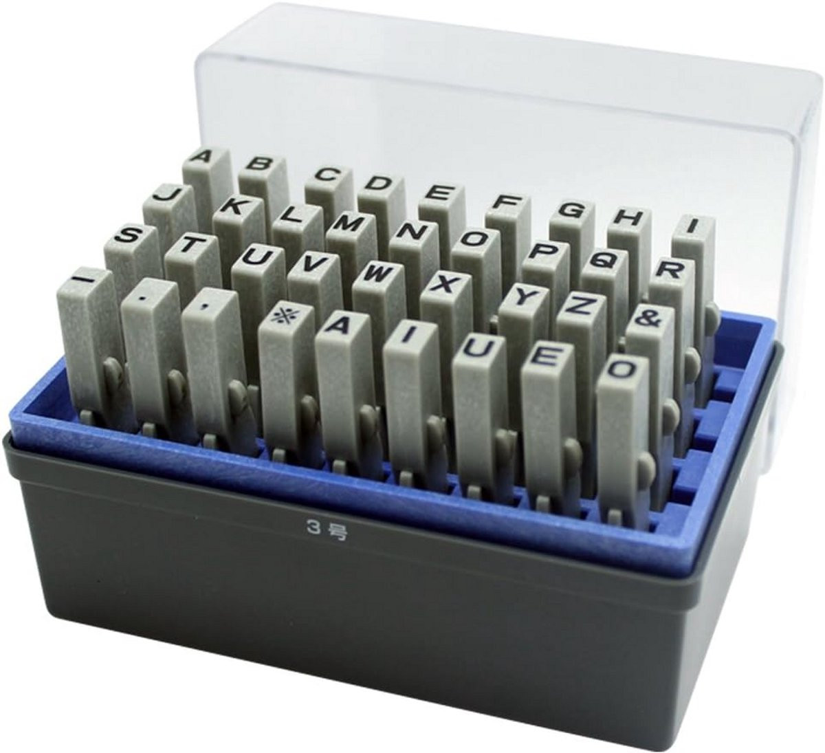 Gelede Stempel Set met Rubber Alfabet Letters in Gotische Stijl