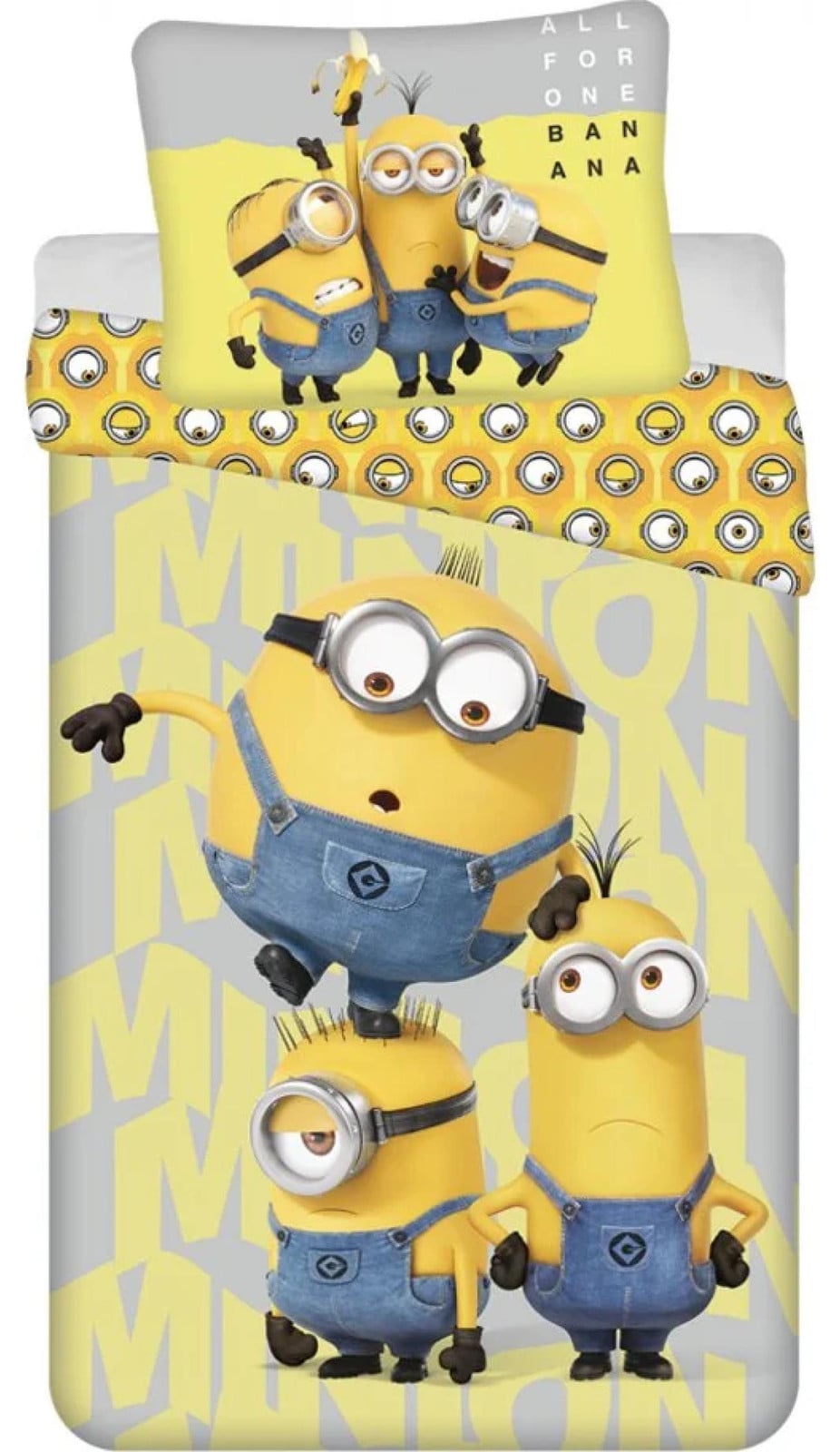 Jerry Fabrics Minions dekbedovertrek en kussensloop voor kinderen, 140 x 200 cm
