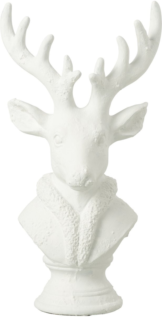 J-Line Decoratie Hert - Wit - Polyresin - Small