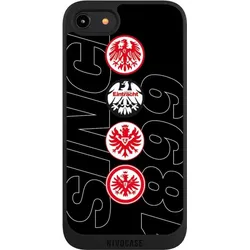 Nivocase Handyhülle für Apple iPhone 8 Hülle NIVOpure Case Schwarz Adler Eintracht Frankfurt Logo (Apple iPhone 8), Smartphone Hülle, Schwarz