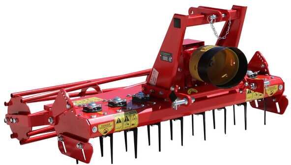 AgriEuro Premium Professionelle Kreiselegge RO 136 - Arbeitsbreite 136 cm - 16 Zinken leichte Reihe - für linksdrehende Zapfwelle (gegen Uhrzeigersinn)