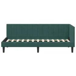vidaXL Eckbettgestell mit Kopfteil Dunkelgrün 80 cm x 200 cm Samt