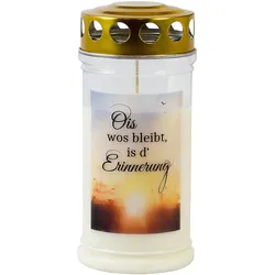 Jeka Gedenk-Kerze "Ois wos bleibt, is d'Erinnerung"