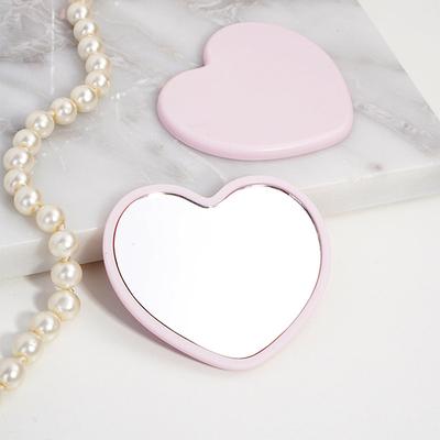 Fusion Finds Heart Shaped Handheld Mirror Portable Makeup Mirror Cute Vanity Mirror For Travel & Gifts pink