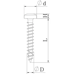 OBO 3191026 Spanplattenschraube Panhead, Antrieb TX 25 5x50mm Edelstahl, rostfrei blank, nachbehandelt OTSP 5, 0x50 A4  - 100 Stück