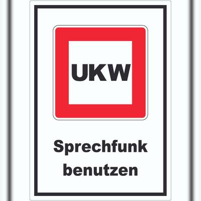HB-Druck Sprechfunk zu benutzen Aufkleber mit Symbol und Text A2 (420x594mm)