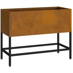 Helloshop26 - Moderner Hochbeetkasten 60 x 26 x 45 cm robust trendiges Outdoor-Design aus rostigem Stahl