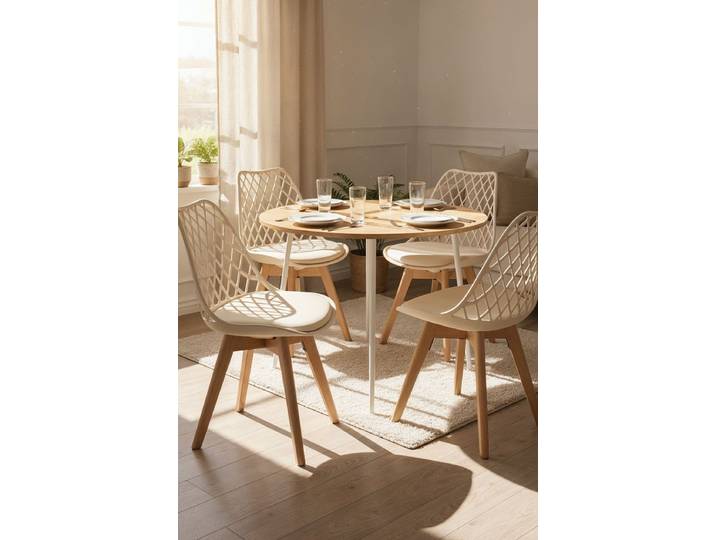 4er Set Mima Stühle - Crème