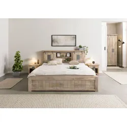 Bett mit Schublade Mango 160x200 beige lackiert RAILWAY #371