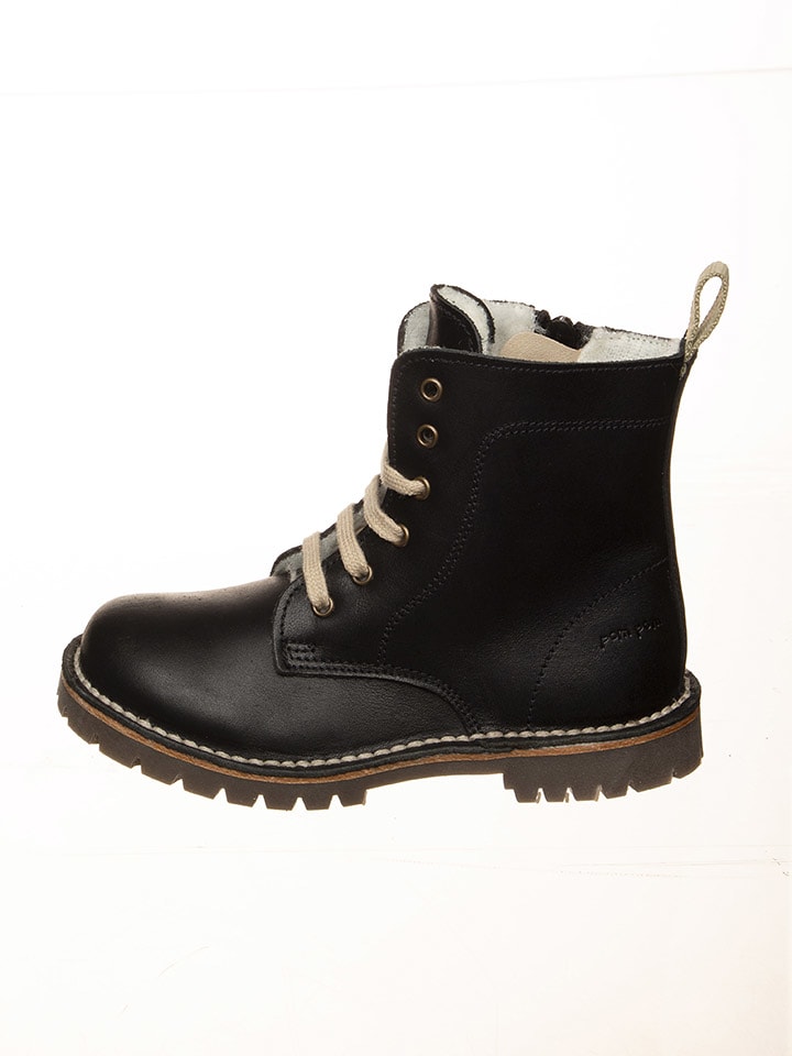 POM POM Leder-Boots in Schwarz - 33