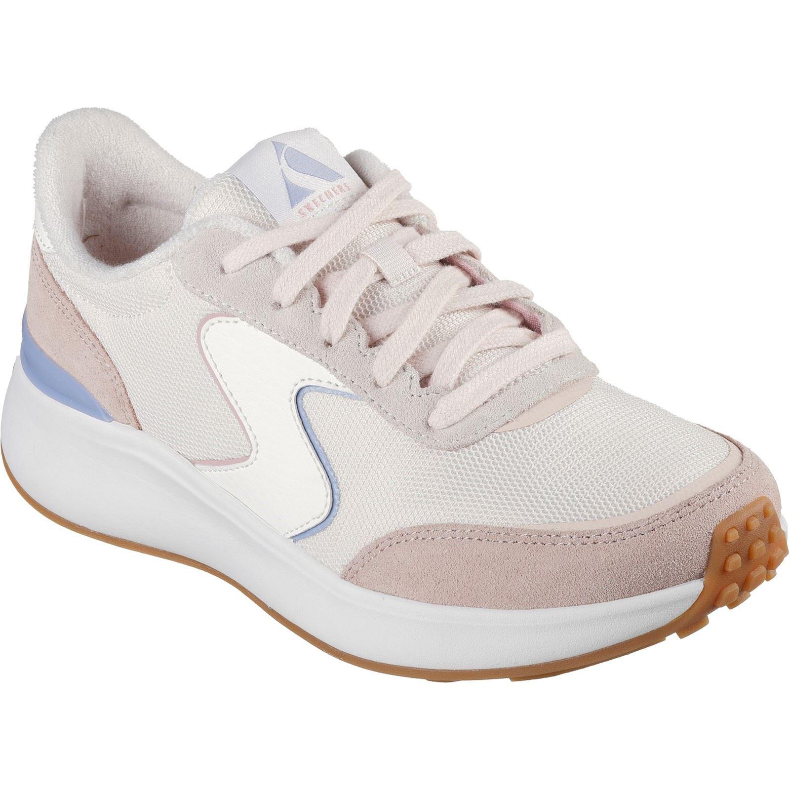 Skechers BLVD Retro Runner Leather Dames Licht Roze/Paarse Trainers