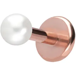 Titan Labret mit Push Fit SYNTHETISCHE PERLE