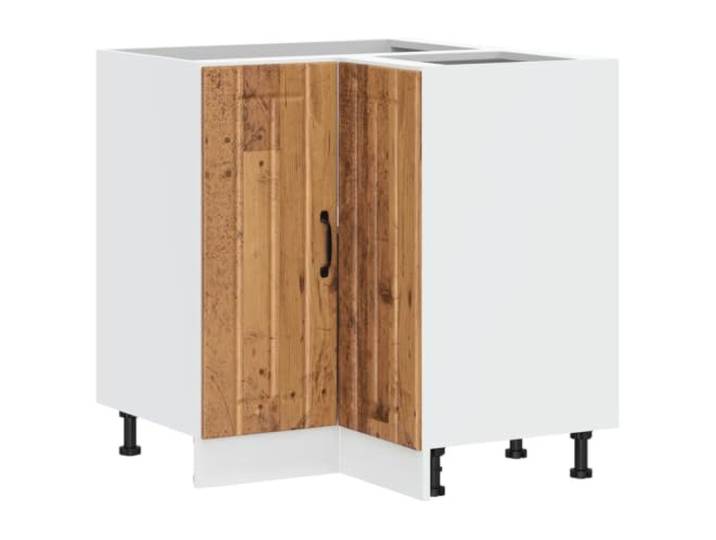 Helloshop26 Lucca Eckschrank für die Küche, 75,5 x 75,5 x 81,5 cm, mit verstellbaren Füßen, praktisches Finish, aus Holzwerkstoff, Altholz 02_0050110