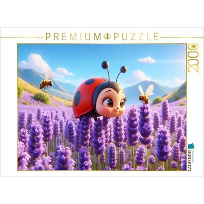 CALVENDO Puzzle Flug durch das duftende Lavendelfeld | 2000 Teile Lege-Größe 90x67cm Foto-Puzzle für glückliche Stunden