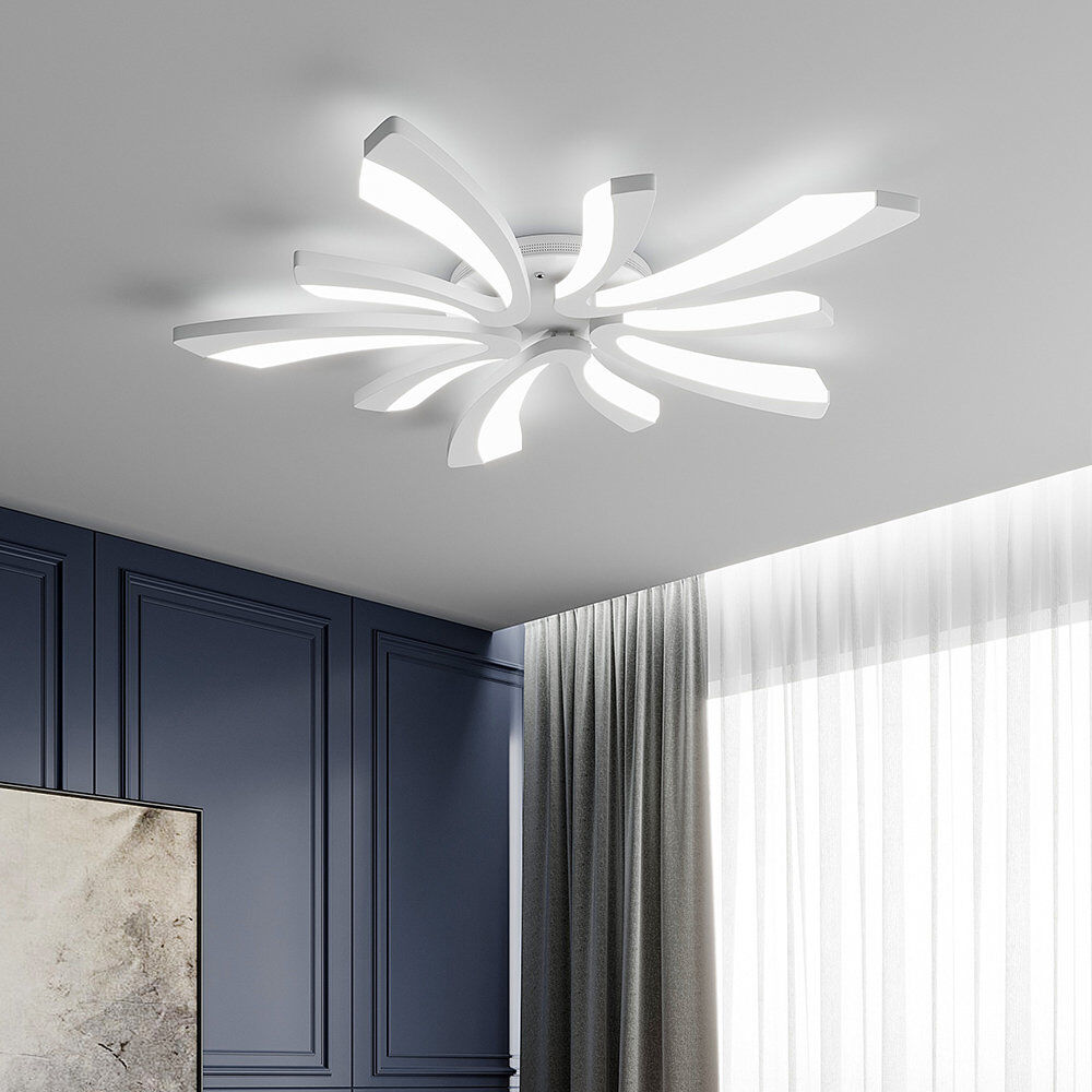 Etta Avenue Jackeline Modern Unique V-Shaped 5-Light Ceiling Flush Light White 6.5cm H X 73cm W X 73cm D