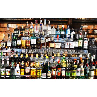 Fototapete PAPERMOON "BAR REGAL WHISKEY COGNAC", bunt, B:4,5m L:2,8m, Vlies, Tapeten