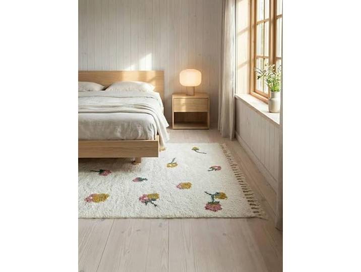 RugVista Linnea Kinderteppich, 160 x 230 cm, Off Weiß/Multi Moderne, Rechteckig, Niedriger Stapel, Nur chemische Reinigung, Oeko-Tex 100, Ohne gefährliche Chemikalien, Kinderzimmer