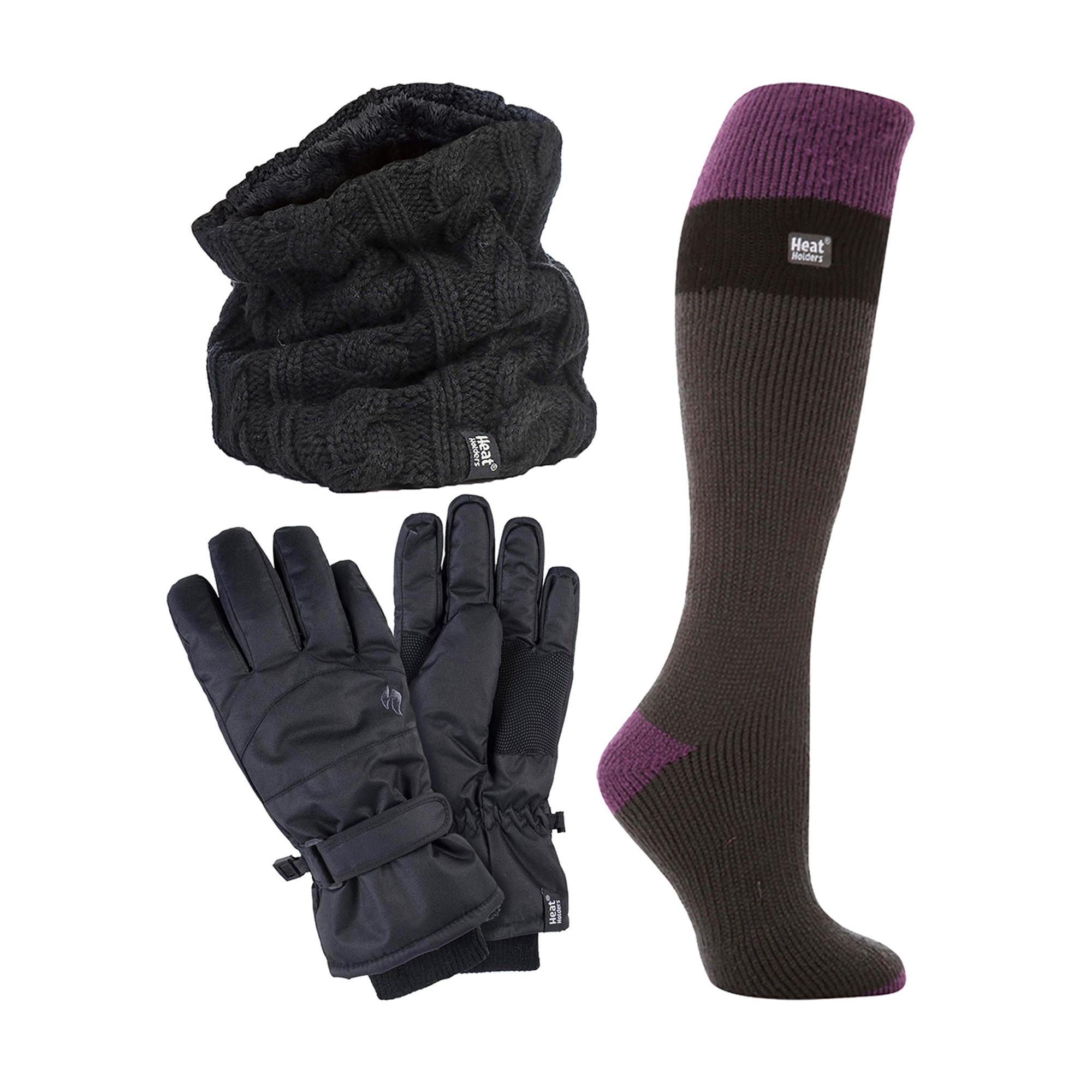 Damen Ski Set Halswärmer Handschuhe & Thermo Ski Socken Winterbekleidung