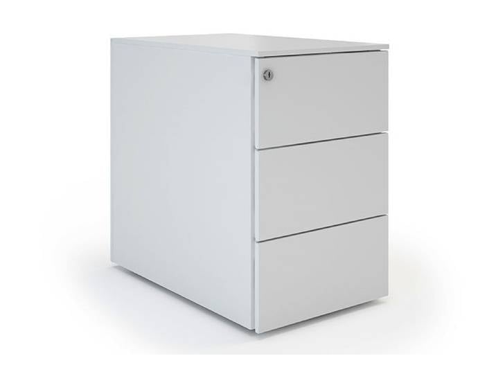 Caisson mobile métal petite largeur 3 tiroirs - Aluminium