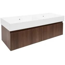 SAT Evolution Waschtisch mit Unterschrank 118x30x44,8 cm Walnuss matt SATEVO120NAU2