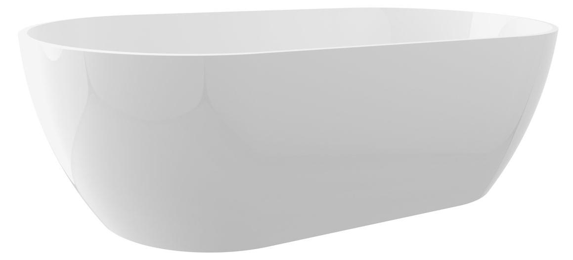 REDUTA Freistehende Badewanne, Gussmarmor 171x81x58cm, Weiß