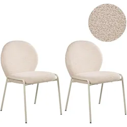 STUHL 2er-Set Bouclé Hellbeige Ellie