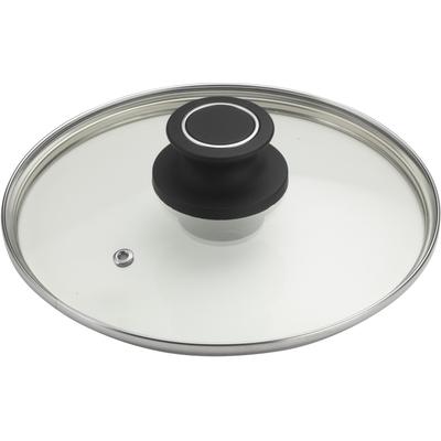 Deckel PINTINOX "Power", schwarz (transparent, edelstahlfarben, schwarz), Ø:26cm, Edelstahl, Glas, Kunststoff, Deckel, Pfannendeckel Topfdeckel, Glas mit Kunststoffknauf, spülmaschinengeeignet
