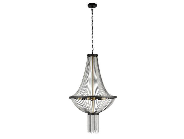 Kronleuchter Baguette, Schwarz, Messingfarben, Metall, Kunststoff, 162 cm, Lampen & Leuchten, Innenbeleuchtung, Hängeleuchten, Kronleuchter