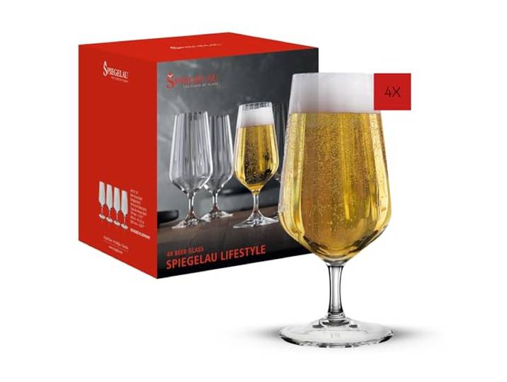 Spiegelau Lifestyle 4450174 Lot de 4 verres à bière en cristal Motif tulipes à bière 440 ml