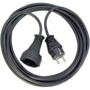 Brennenstuhl Verlängerungskabel 1165480, für innen, Schutzkontakt, Kabeltyp H05VV-F aus Kunststoff, schwarz, 25 m