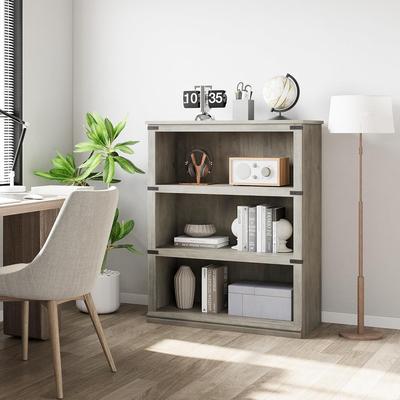 Garvee 3-Tier Rustic Bookcase, Tall Display Shelf Bookcase for Office