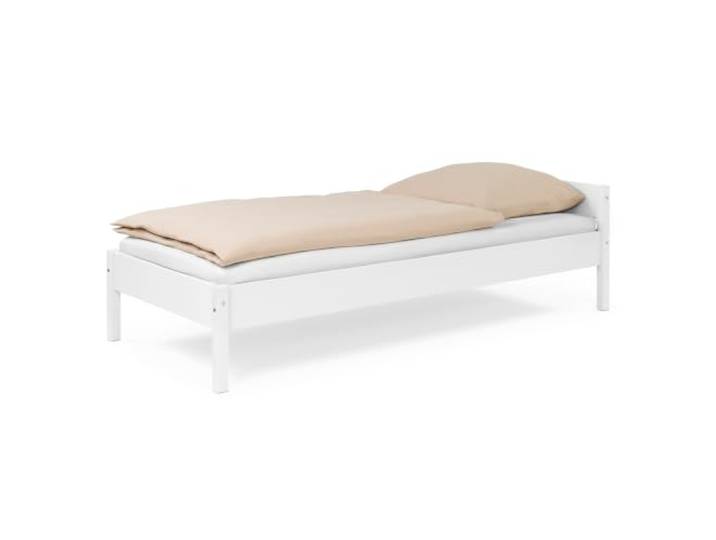 Ehrenkind® Jugendbett 90x200 cm Massivholz Buche Weiß, Nova Standard
