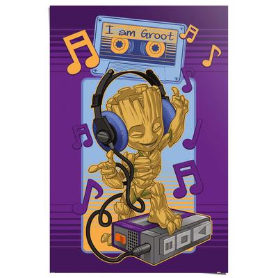 Poster REINDERS "Guardians of the Galaxy - groot cassette", lila (farbe bild(er): lila), B:61cm H:91,5cm T:0,1cm, Papier, Bilder, Poster