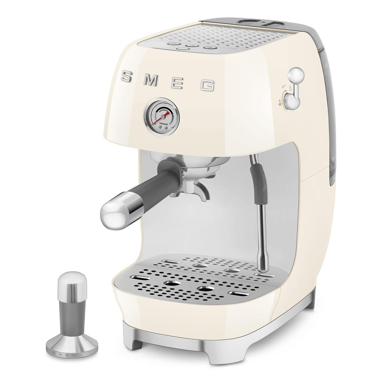 SMEG ECF03CREU 50's Style Premium-Siebträger-Espressomaschine Creme