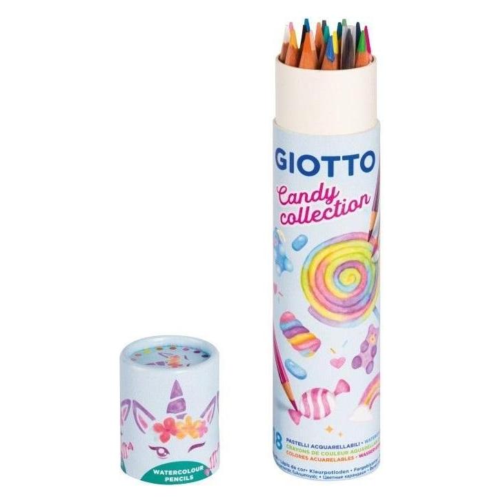 Magni GIOTTO Stilnovo Acquarell Candy Collection, Farbstifte wasservermalbar in 18 Farben, Dose (18x) (F250000)